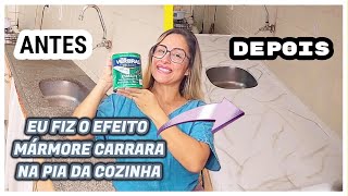 MÁRMORE CARRARA CASEIRO NA PIA DA COZINHA  Ideia de maravilhosa que tive [upl. by Manuela907]