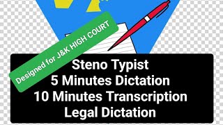 STENO TYPIST MOCK TEST  JampK HIGH COURT  60 WPM  LEGAL DICTATIONS [upl. by Nasah883]