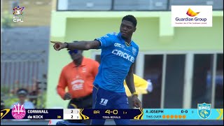 Alzarri Joseph Gets the Better of Quinton De Kock  CPL 2024 [upl. by Ahsyas]