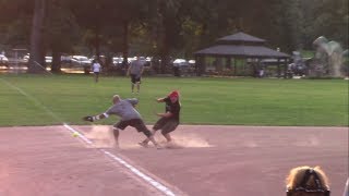 Coed Softball Playoff Quarterfinal Game  NBC Sports Group vs XL Catlin  August 27 2018 [upl. by Studley]