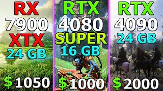 NEW RTX 4080 Super 16 GB vs RX 7900 XTX 24 GB vs RTX 4090  16 GB is more powerful than 24 GB [upl. by Charlean]