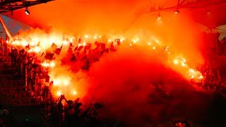 Lech Poznan fans in Warsaw  Legia Warsaw  Lech Poznan Polish Ekstraklasa [upl. by Callean]