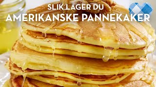 Amerikanske pannekaker med lønnesirup eller bacon om du vil  TINE Kjøkken [upl. by Aicrag787]