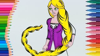 Farben lernen mit Rapunzel  Kleine Hände Malbuch  Pädagogische Malvorlagen [upl. by Livvie]