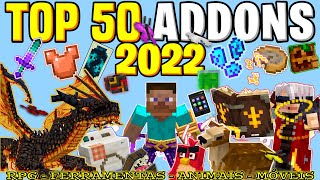 TOP 50 ADDONS 2022 PARA MINECRAFT BEDROCK MCPE  MINECRAFT PE [upl. by Rosen]