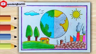 Environment Day Drawing  Stop Pollution Drawing Competition  Save Environment Poster [upl. by Meryl]