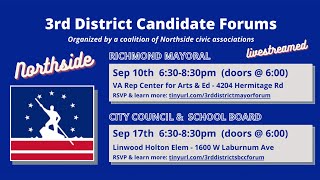 Richmond City Council and School Board Candidate Forum 3rd District [upl. by Ekusuy]