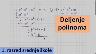 Deljenje polinoma  matematika za 1 razred srednje škole [upl. by Summers621]