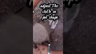 DIY Easy way to making a flower pot by using the cementflower potcementshorts [upl. by Ecnerret]