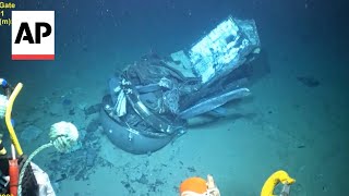 WATCH Coast Guard releases video of the Titan submersible wreckage [upl. by Boatwright105]