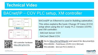 BACnetIP on Ethernet in building automation – COV PLC Setup IndraControl XM [upl. by Kelda]