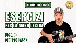 Lezioni di Basso 8 Corso Base  Esercizi per la mano destra pt1 [upl. by Aihsena]