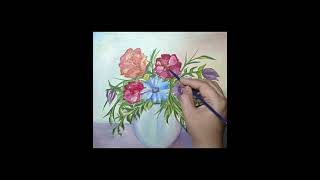 Floral Art oilcolors painting viralreels viralshorts flowers [upl. by Penny]