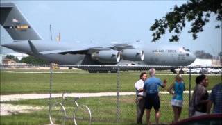 C 17 lands at Peter O Knight Airport Tampa 88199 [upl. by Capello]