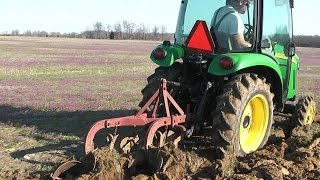 50 John Deere 3320 3033R Plowing with 212 Ferguson Plow [upl. by Sundstrom]