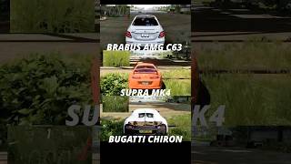 Race💀 Supra vs Brabus C63 vs Chiron bugatti supra mercedes shortsfeed [upl. by Aruon]