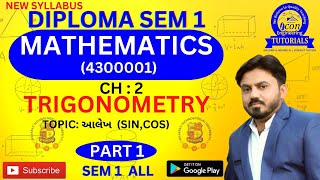 DIPLOMA SEM 1 MATHEMATICS  CH 2 TRIGONOMETRY  PART 1  DIPLOMA SEM 1 IMP FOR GTU [upl. by Norby]