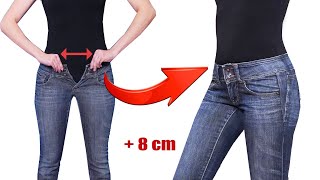 How to upsize jeans in the waist and on lateral sides easily  sewing tip [upl. by Janerich956]