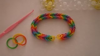 Nederlands rainbow loom regenboog armband visgraat [upl. by Atila]