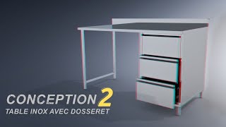 Conception de la table de travail en acier inoxydable avec Tiroir partie 2  pliage des tôles [upl. by Auhsuoj]