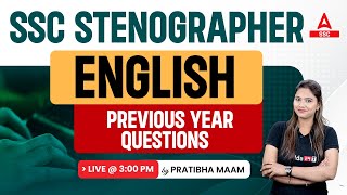 SSC Stenographer 2023  SSC Steno English By Pratibha Mam  Previous Year Questions [upl. by Volnay]