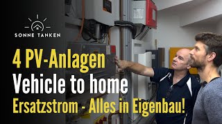 4 Photovoltaik Anlagen mit Speicher Wärmepumpe und Vehicle to home V2H So kann es gehen [upl. by Yur]