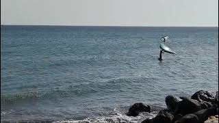 Bahia Feliz Gran Canaria Wind Surfer and BiPlane [upl. by Maltz]