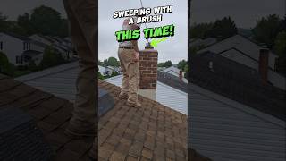 Sweeping A Chimney From The Roof shorts chimney [upl. by Nwahsear]