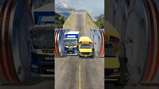 Cars and Cargo Trucks vs Chained Hydraulic Crush  BeamNGdrive [upl. by Milford]