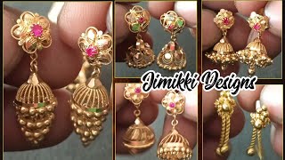 Gold Jimikki Earrings Handmade  Jhumka Earrings Designs [upl. by Wyatan]