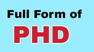 PHD Full FormPHD ka meaning ya matlab [upl. by Alcock128]