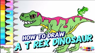 How To Draw a TRex Dinosaur 🦖 Easy for kids step by step TRex drawing art drawing trex [upl. by Francklin]