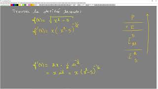 83 Derivee seconde dune fonction racine dune quadratique partie 1 [upl. by Cruce592]