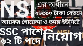 NSI এর অধীনে ⏩আয়কর গোয়েন্দা ও তদন্ত ইউনিটে নিয়োগ job circular 2024NSI job circular 2024 [upl. by Nitsug]