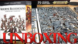 Unboxing Start Collecting Khorne Bloodbound Goreblade Warband [upl. by Ahtoelc226]