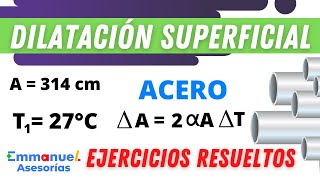 ✏️Problemas Resueltos de DILATACION SUPERFICIAL Ejercicios de fisica [upl. by Ledah]