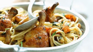 Recette  Spaghettis au poulet faciles [upl. by Hairehcaz]