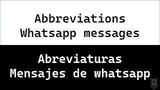 🏷️Abreviaturas mensajes de whatsappabbreviations whatsapp messages inglesespañolCAT ENGLISH [upl. by Ellerey]