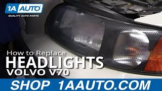 How To Replace Headlights 0104 Volvo V70 [upl. by Ycinuq]