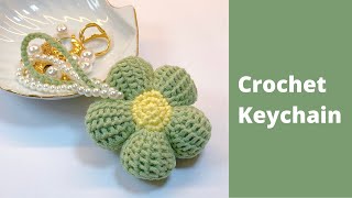 Crochet keychain  Crochet Afghan flower [upl. by Ameekahs]