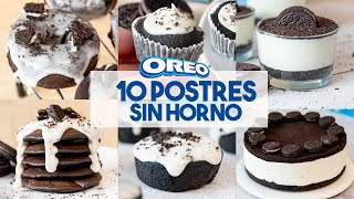 10 POSTRES de OREO Sin Horno 💙 de 2 a 5 Ingredientes [upl. by Esinart]