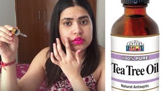 Top 10 ways to use TEA TREE OIL amp benefits for acne  face  hair  skin  body  टी ट्री ऑयल [upl. by Dnomso]