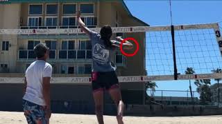 Circular Armswing Example  Beach Volleyball Tips [upl. by Anilak320]