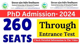 Central University of Himachal Pradesh  PhD Admission 202425  260 Seats universitynewsindia [upl. by Duff793]