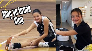 TIRNAKLARIMI YAPTIRIYORUM VE VOLEYBOL MAÇ VLOG [upl. by Ameline]