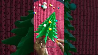 Craft paper christmas tree christmas papercraft shorts youtubeshorts [upl. by Assilam]