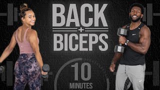 10 Minute Dumbbell Back amp Bicep Workout Strength Training [upl. by Forest]