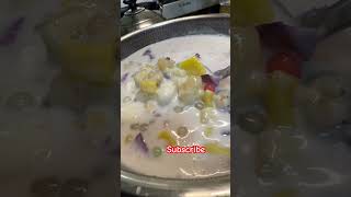 Filipino Dessert Halohalo Bilobilo cooked in coconut milk and cream [upl. by Quarta72]