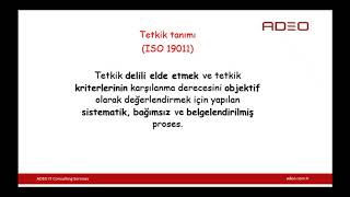 ISO 19011 E GÖRE İÇ VE DIŞ DENETİM [upl. by Church619]