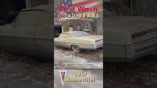 First Wash in 40 Years Abandoned 1960s Bonneville Barn Find Restoration  Satisfying Car Detailing [upl. by Atinrehs]